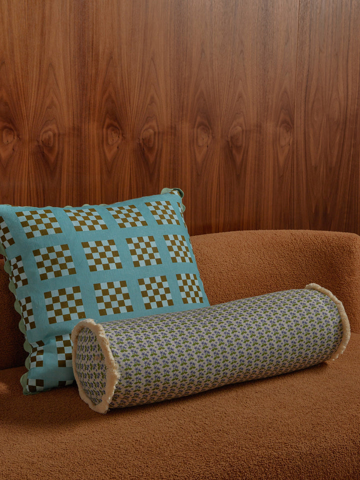 Bonnie & Neil Lattice Blue Cushion 60cm