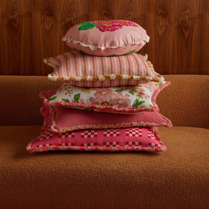Bonnie & Neil Garden Stripe Pink Cushion 50cm