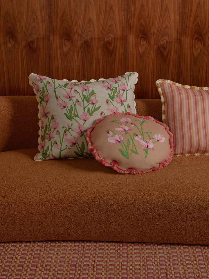 Bonnie & Neil Garden Stripe Pink Cushion 50cm