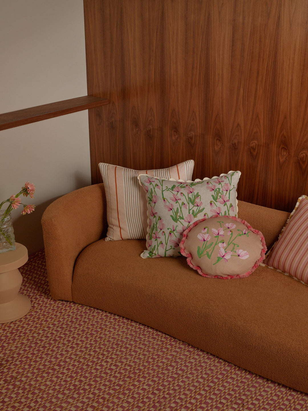Bonnie & Neil Sweet Pea Pink Cushion 60cm