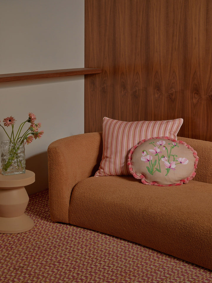 Bonnie & Neil Garden Stripe Pink Cushion 60cm