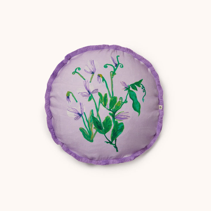 Bonnie & Neil Sweet Pea Lilac Round Cushion