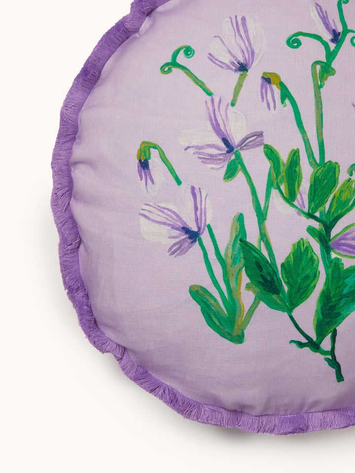 Bonnie & Neil Sweet Pea Lilac Round Cushion