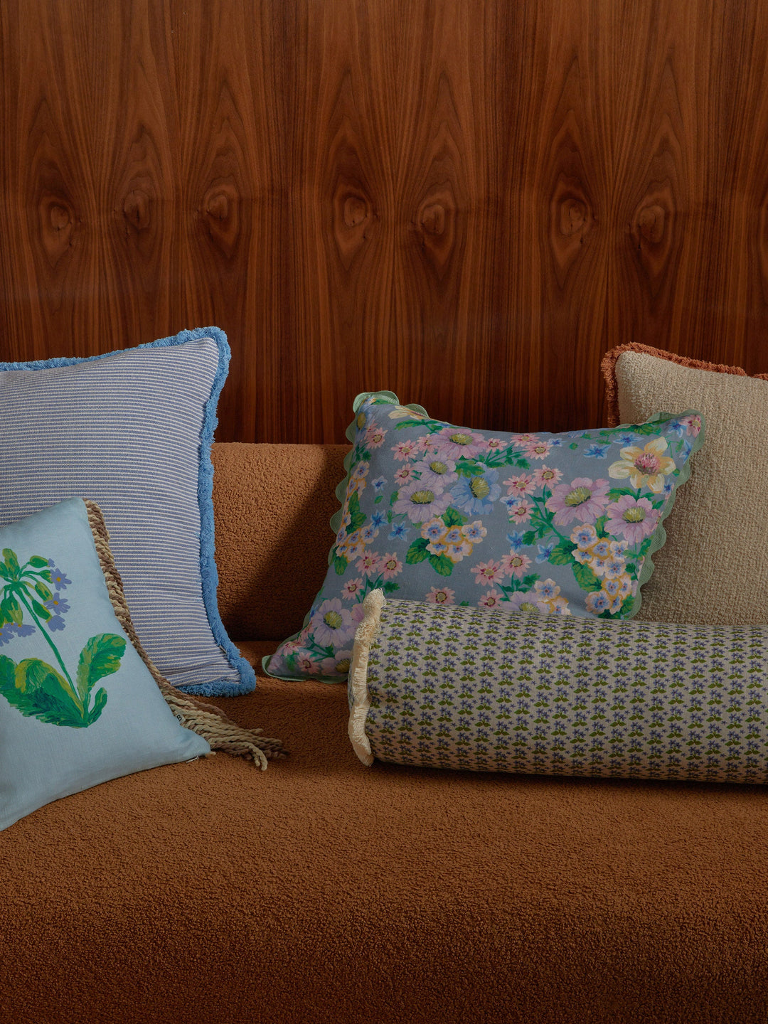 Bonnie & Neil Buttercup Blue Cushion 50cm
