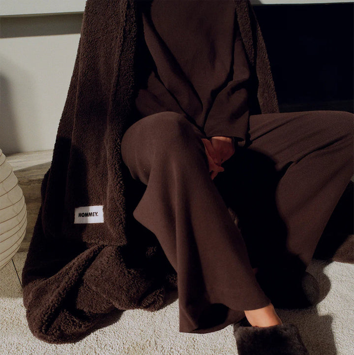 Hommey Faux Fur Throw Blanket - Chocolate