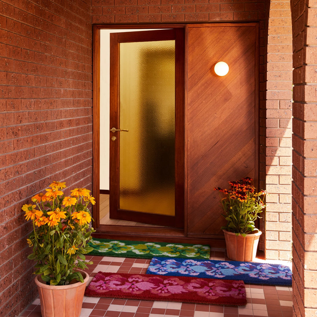 Bonnie & Neil Pansy Green Long Door Mat