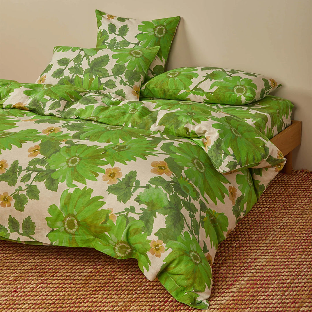 Bonnie & Neil Marigold Leaf Linen Quilt Cover