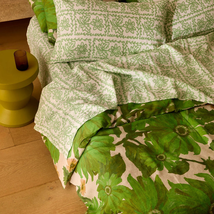 Bonnie & Neil Marigold Leaf Linen Quilt Cover