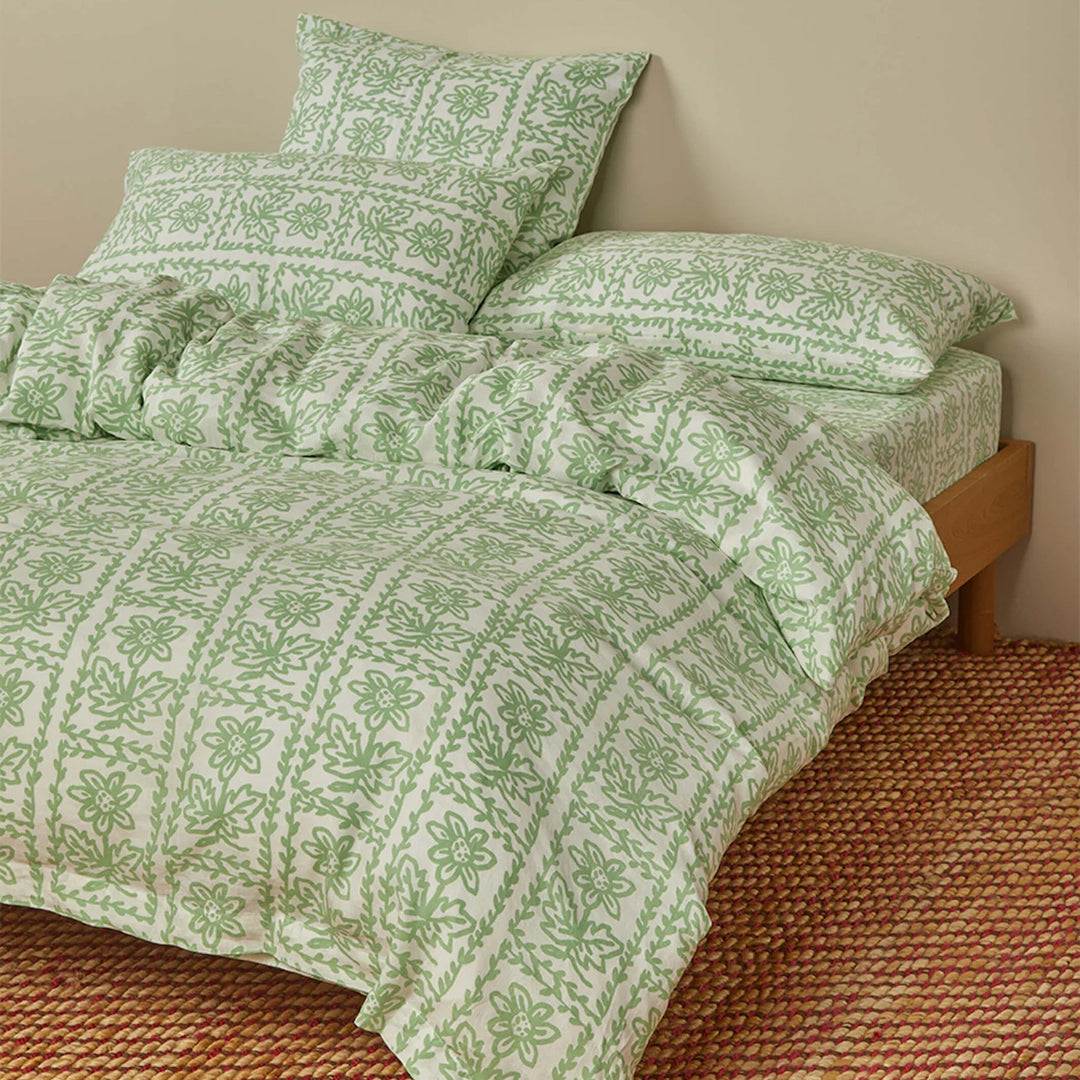 Bonnie & Neil Daisy Sage Linen Quilt Cover