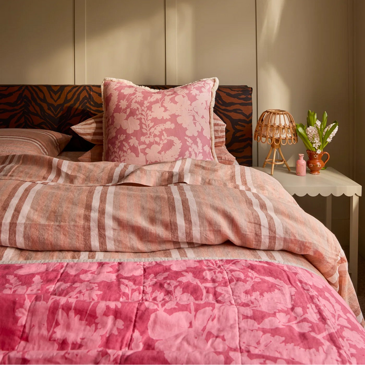 Bonnie & Neil Stripe Hazelnut Linen Quilt Cover