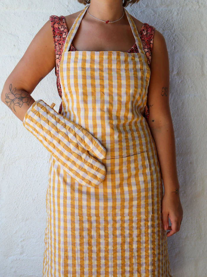 Mosey Me Mango Seersucker Oven Mitt