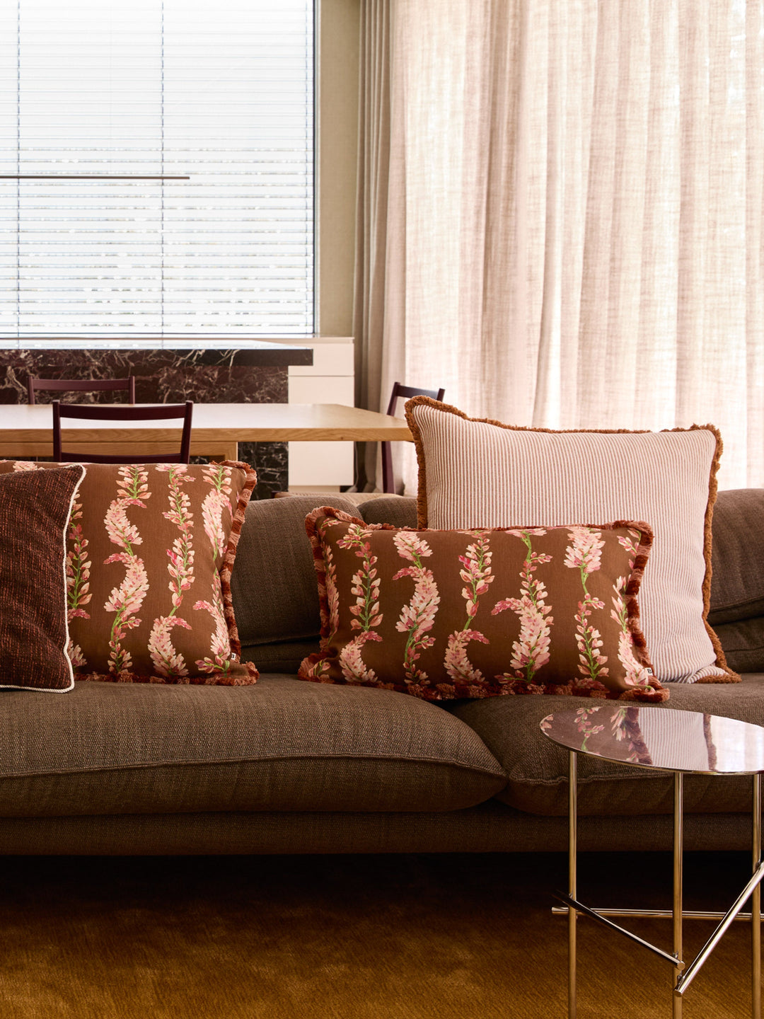 Bonnie & Neil Nile Tan Cotton Cushion 60cm