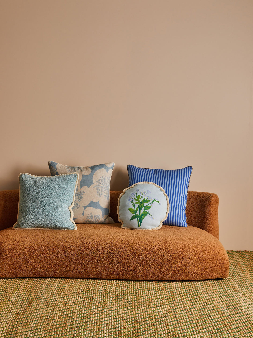 Bonnie & Neil Grain Blue Cushion 50cm