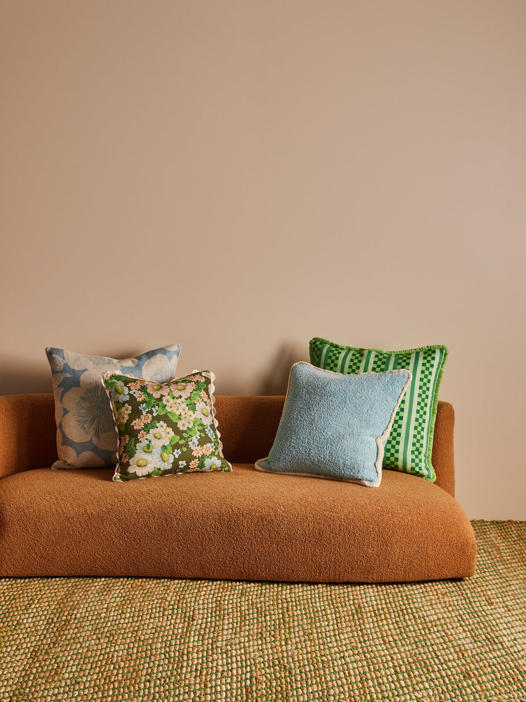 Bonnie & Neil Grain Blue Cushion 50cm