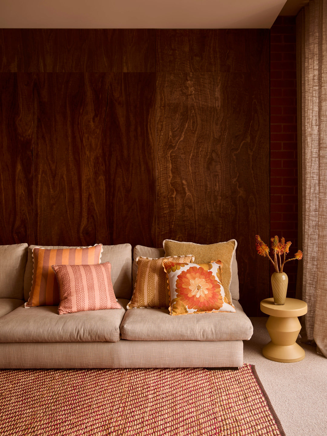 Bonnie & Neil Grain Tan Cushion 60cm