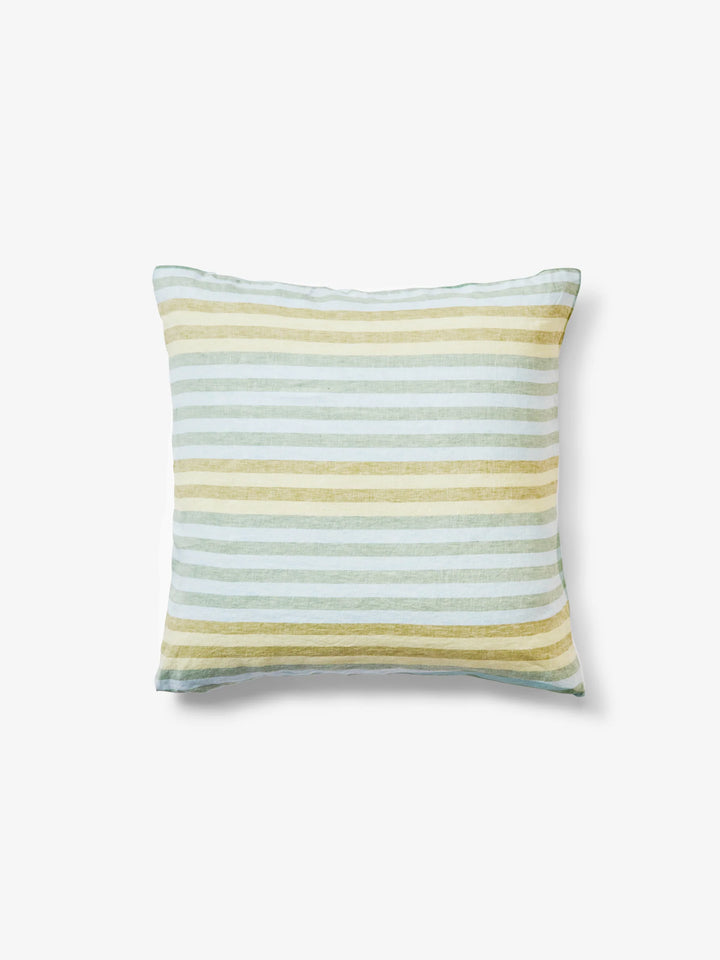 Bonnie & Neil Stripe Blue Green Linen European Pillowcases