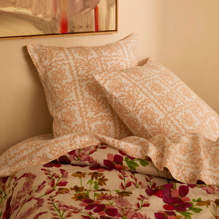 Bonnie & Neil Daisy Buff Linen European Pillowcases