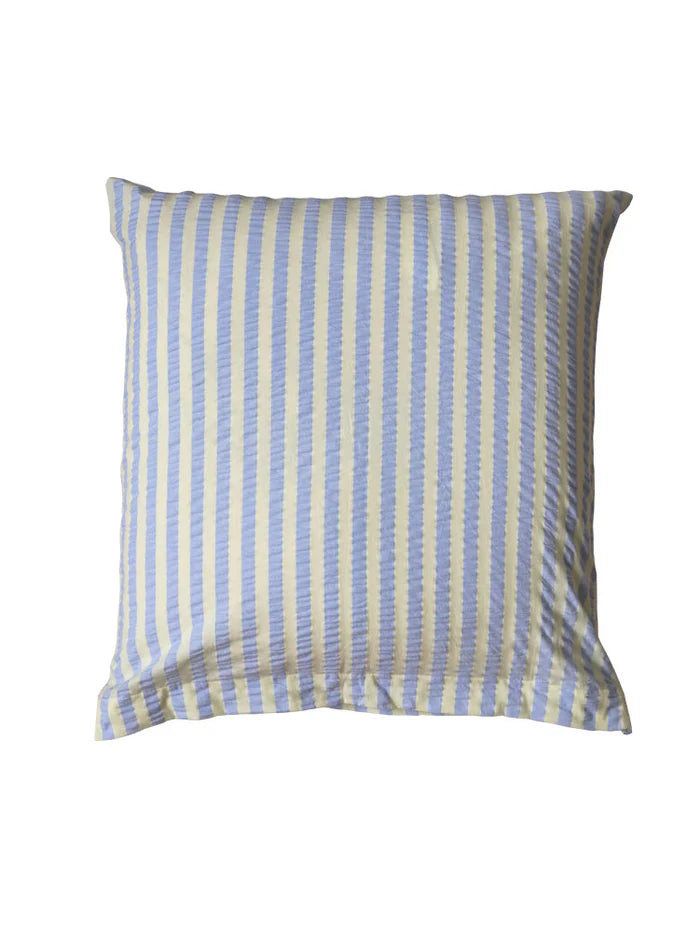 Mosey Me Butter Blue Seersucker Euro Pillowcase Set