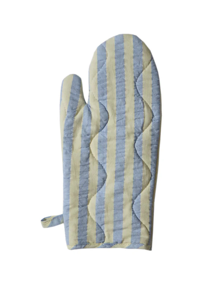 Mosey Me Butter Blue Seersucker Oven Mitt
