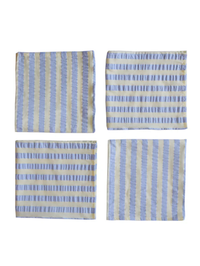 Mosey Me Butter Blue Seersucker Napkin Set