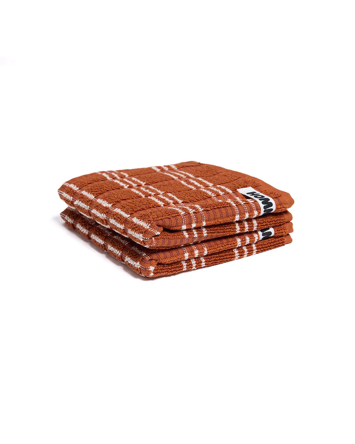 Hommey 2 Pack Face Washer - Terracotta