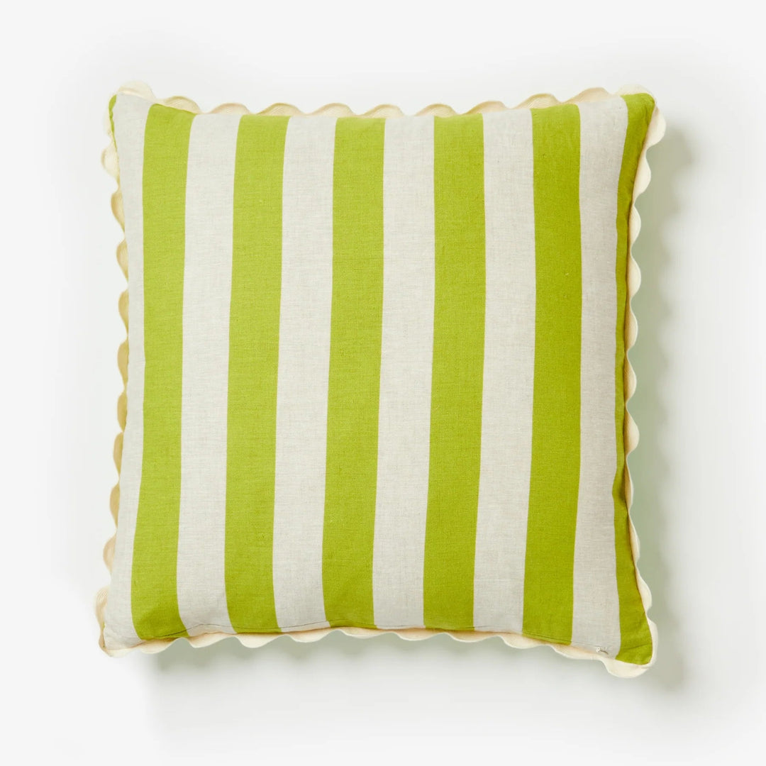 Bonnie & Neil Bold Stripe Citron Jade Cushion 60cm