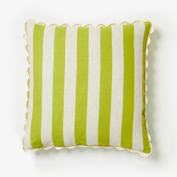 Bonnie & Neil Bold Stripe Citron Jade Cushion 60cm