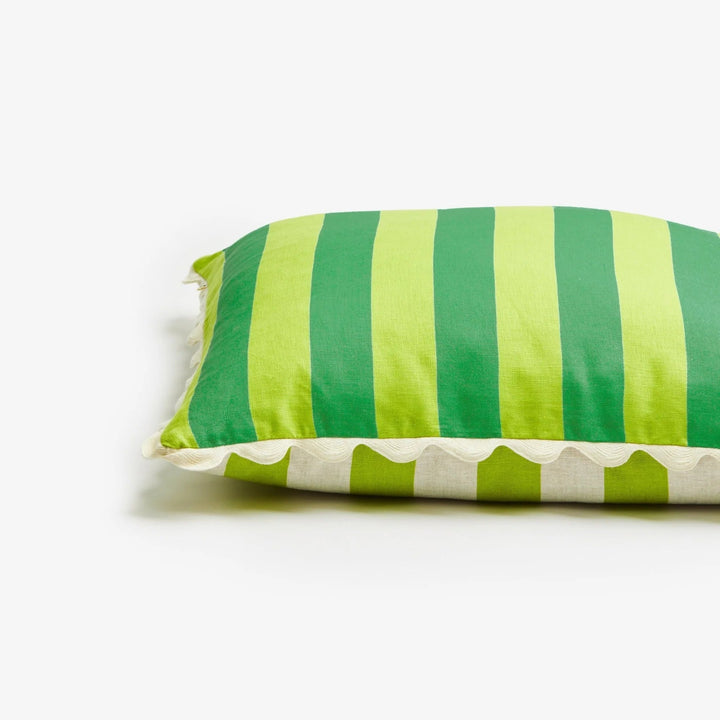Bonnie & Neil Bold Stripe Citron Jade Cushion 60cm