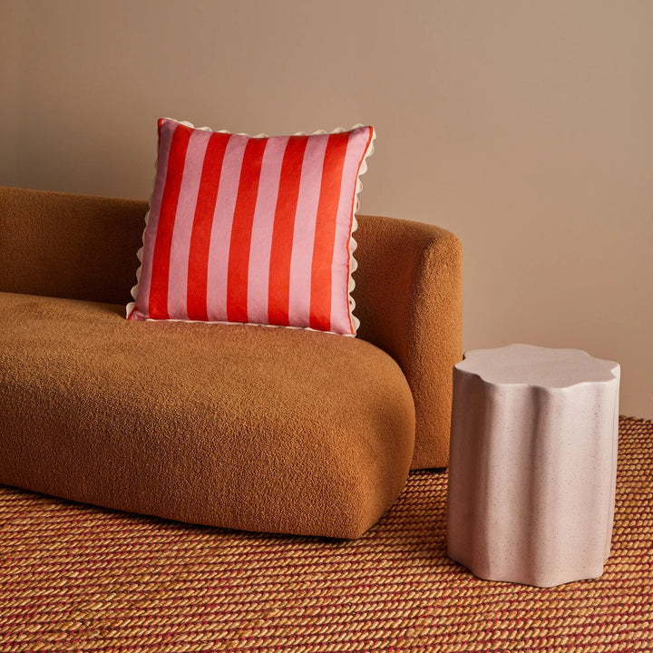 Bonnie & Neil Bold Stripe Sorbet Linen Cushion 60cm