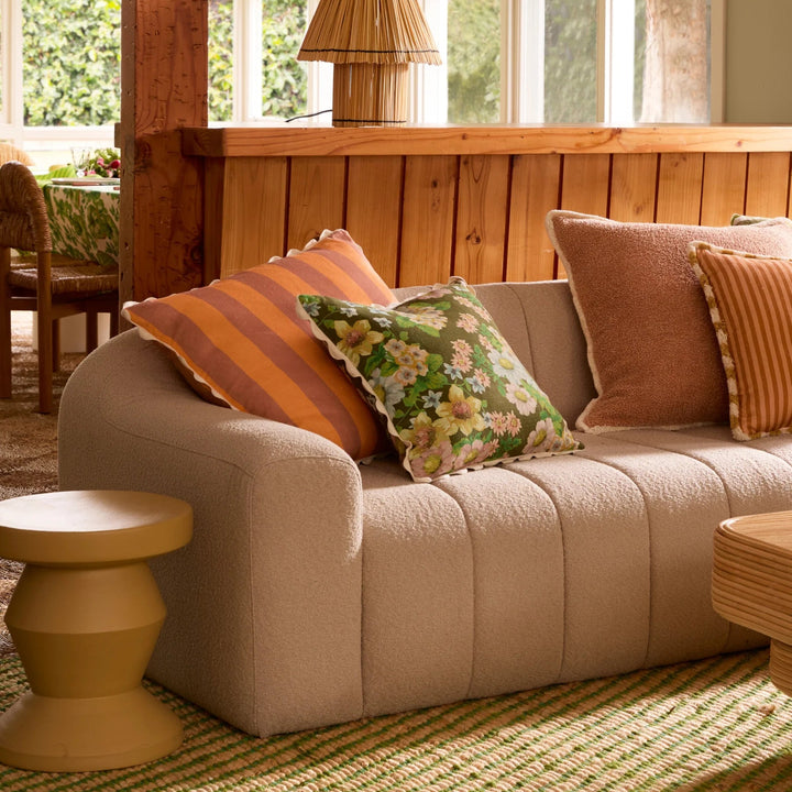 Bonnie & Neil Bold Stripe Peach Cushion 60cm