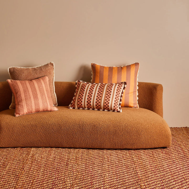 Bonnie & Neil Bold Stripe Peach Cushion 60cm