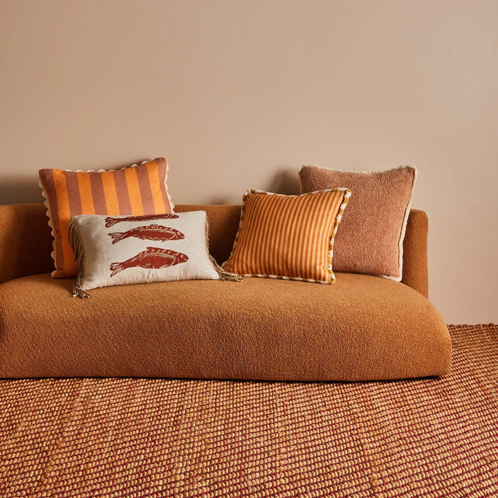 Bonnie & Neil Bold Stripe Peach Cushion 60cm