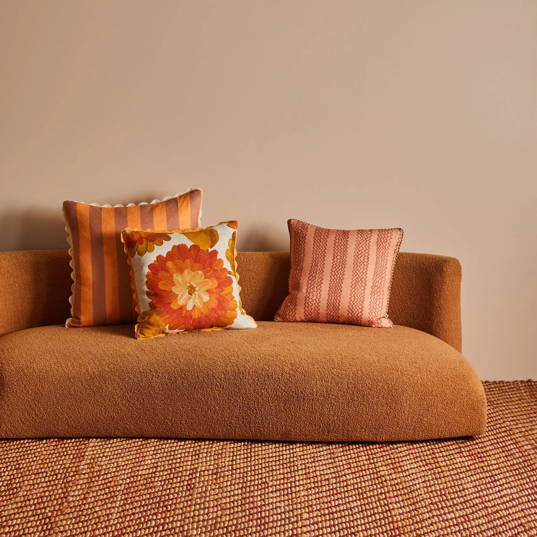 Bonnie & Neil Bold Stripe Peach Cushion 60cm