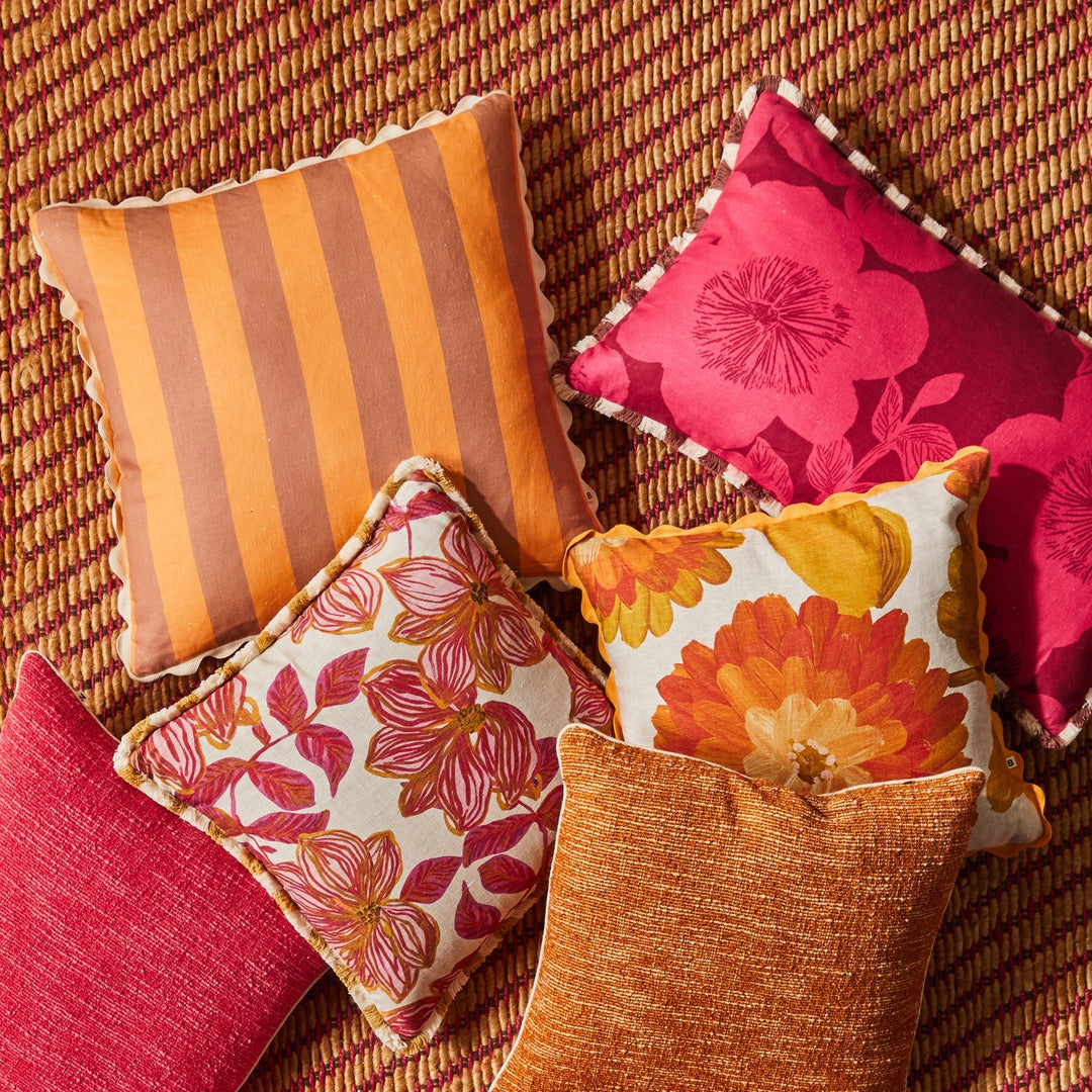 Bonnie & Neil Bold Stripe Peach Cushion 60cm