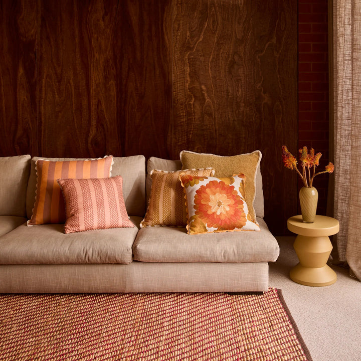 Bonnie & Neil Bold Stripe Peach Cushion 60cm