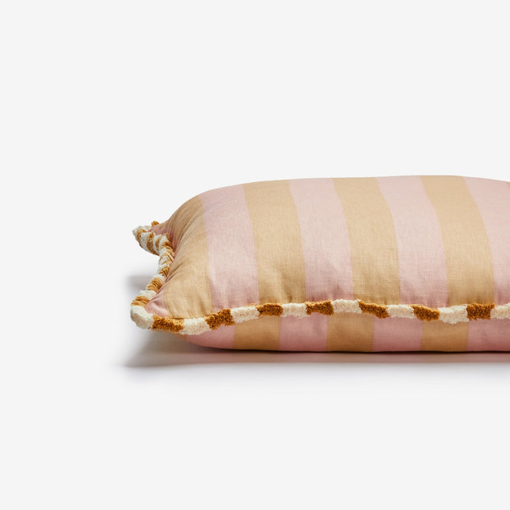 Bonnie & Neil Bold Stripe Buff Cushion 60cm