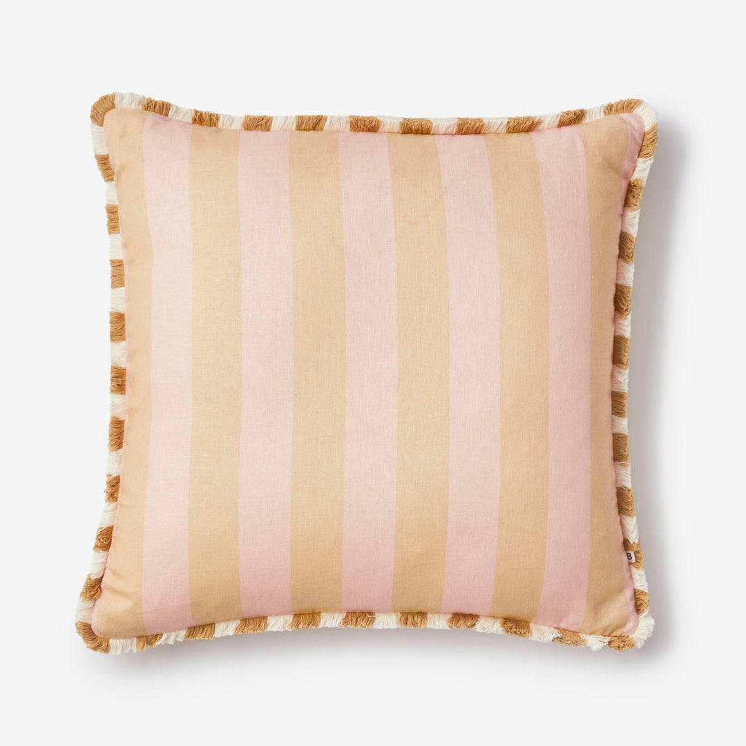 Bonnie & Neil Bold Stripe Buff Cushion 60cm