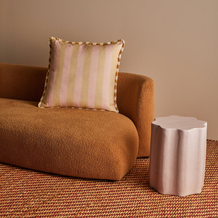 Bonnie & Neil Bold Stripe Buff Cushion 60cm