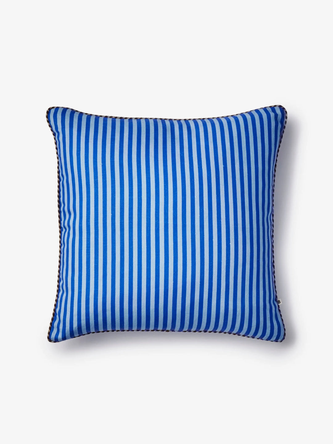 Bonnie & Neil Pinstripe Blue Linen Cushion 60cm