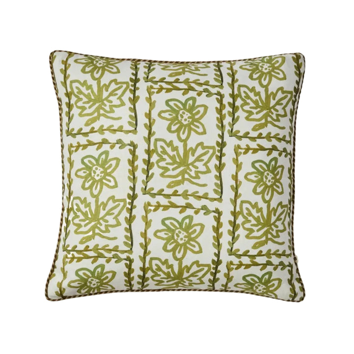 Bonnie & Neil Daisy Olive Linen Cushion 60cm