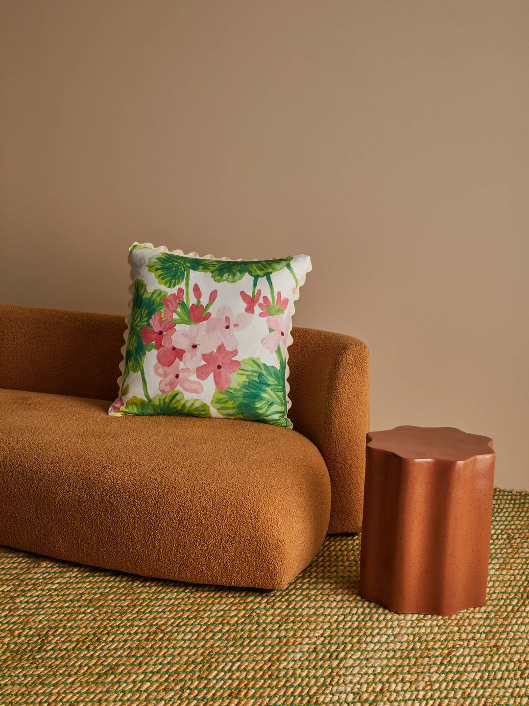Bonnie & Neil Geranium Multi Linen Cushion 60cm