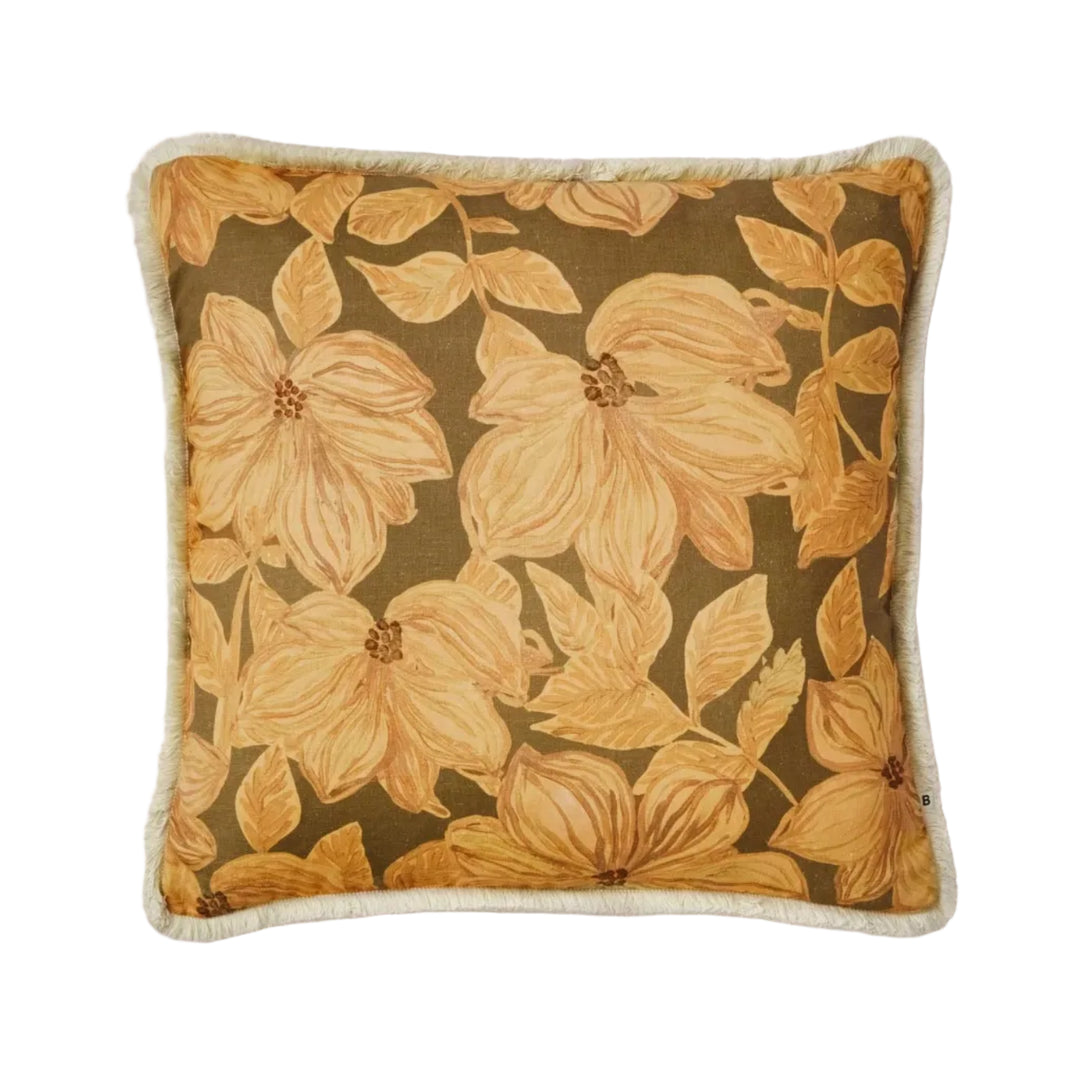 Bonnie & Neil Azalea Caramel Linen Cushion 60cm
