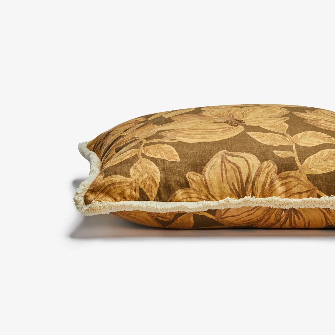 Bonnie & Neil Azalea Caramel Linen Cushion 60cm