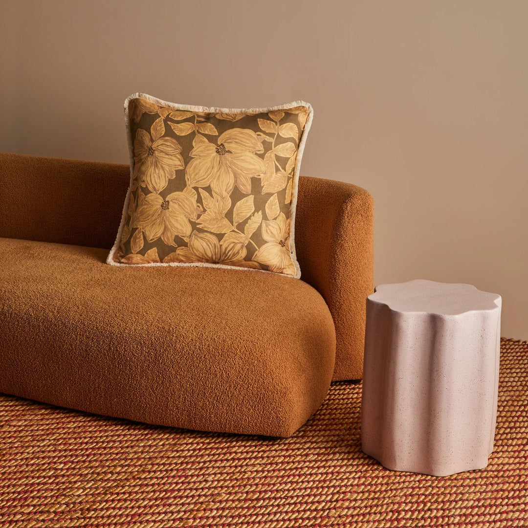 Bonnie & Neil Azalea Caramel Linen Cushion 60cm