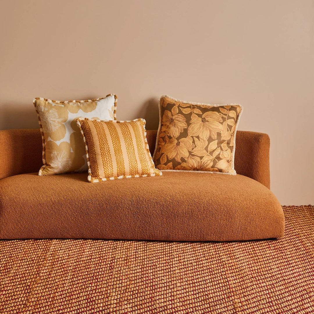Bonnie & Neil Azalea Caramel Linen Cushion 60cm
