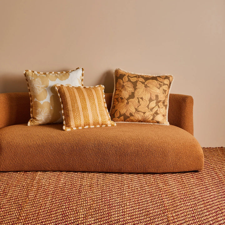 Bonnie & Neil Azalea Caramel Linen Cushion 60cm