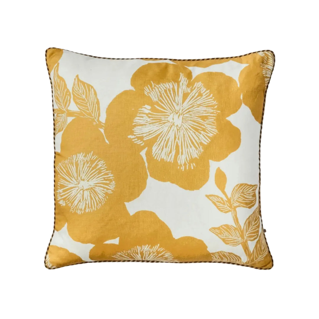 Bonnie & Neil Jardin Yellow Linen Cushion 60cm