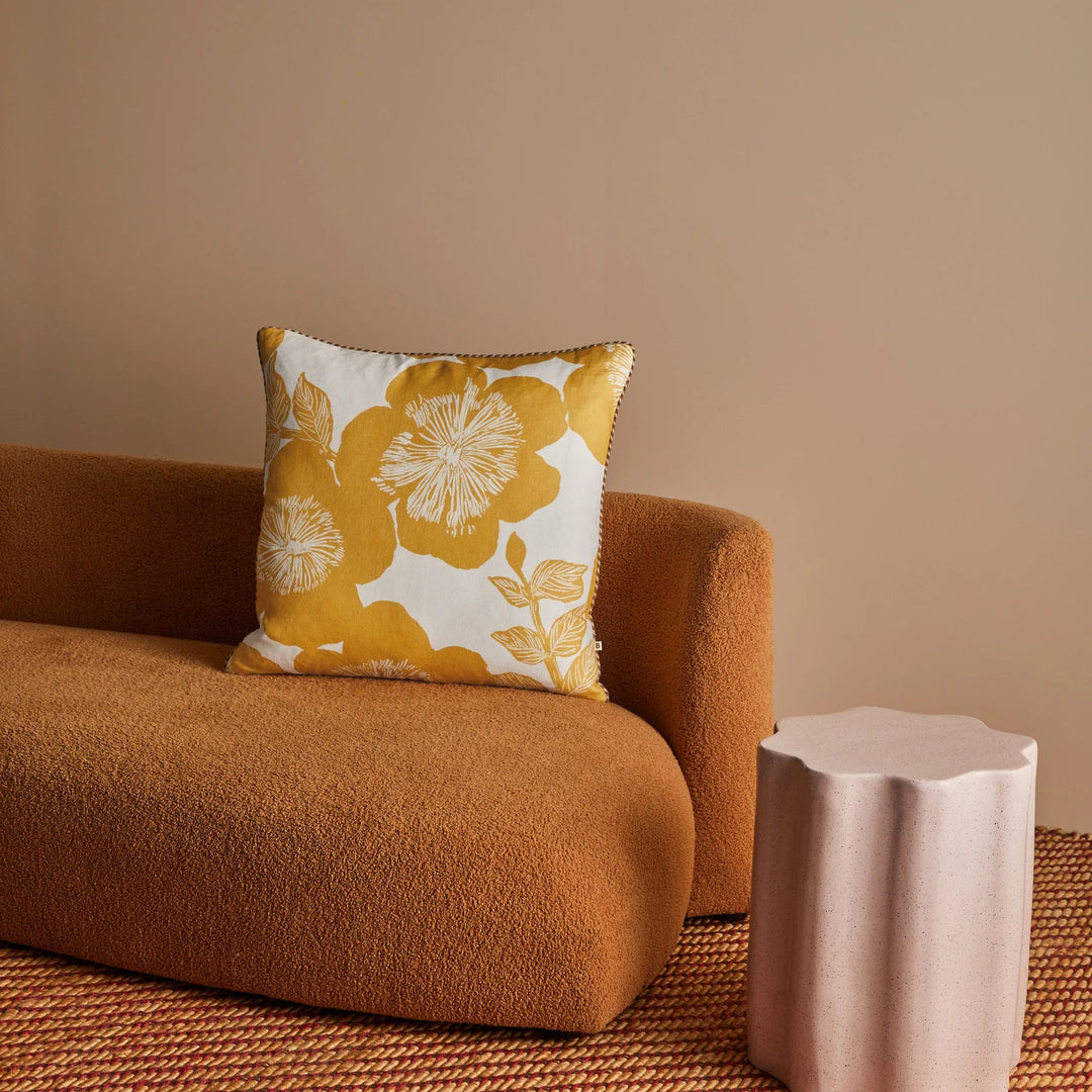 Bonnie & Neil Jardin Yellow Linen Cushion 60cm