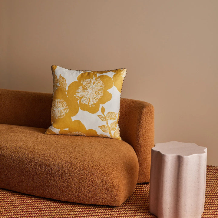 Bonnie & Neil Jardin Yellow Linen Cushion 60cm