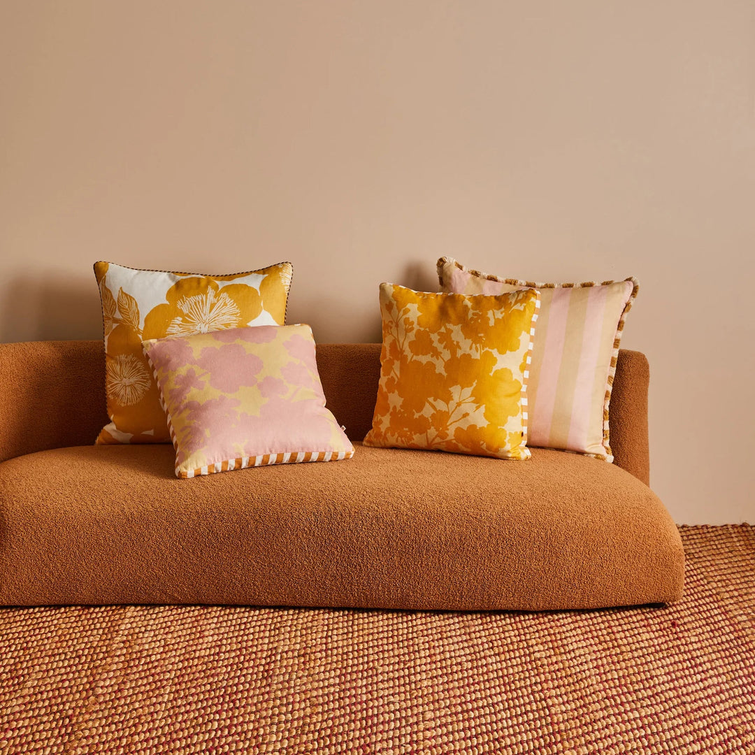 Bonnie & Neil Jardin Yellow Linen Cushion 60cm